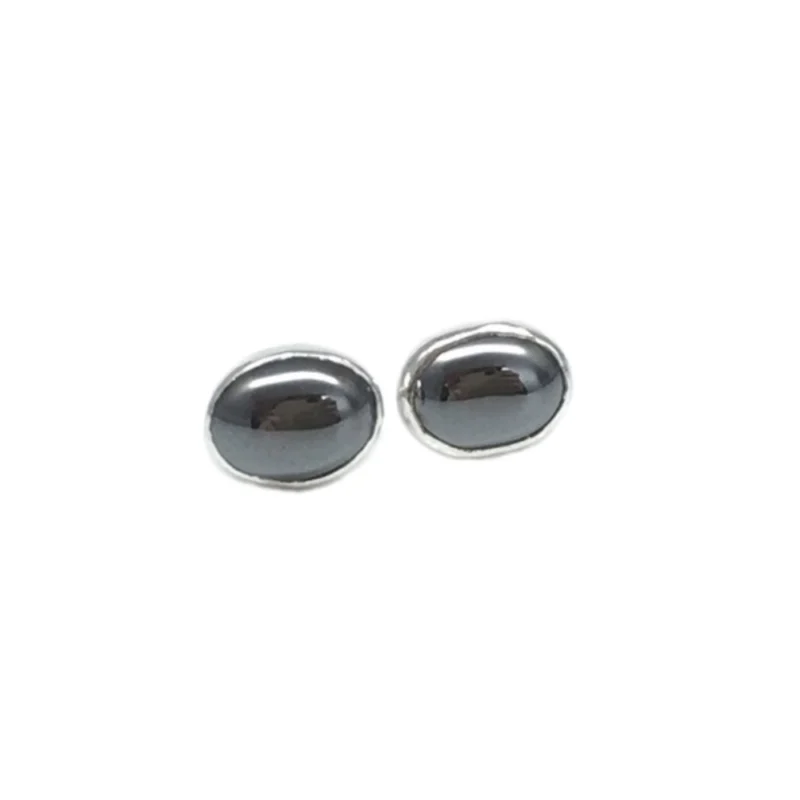 sterling silver and 8x6mm Hematite earrings